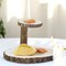 8-Inch tall 2 Tier Brown Natural Wood Stand Round Dessert Server Centerpiece